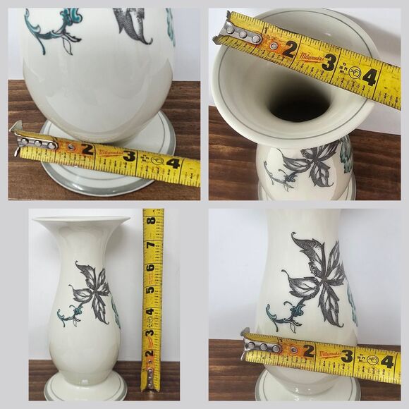 Vintage Schaubach Kunst Floral Tapered Hand Painted Vase Germany 8" Excellent - Picture 12 of 16
